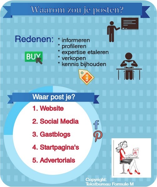 Infographic redenen om te posten en waar.