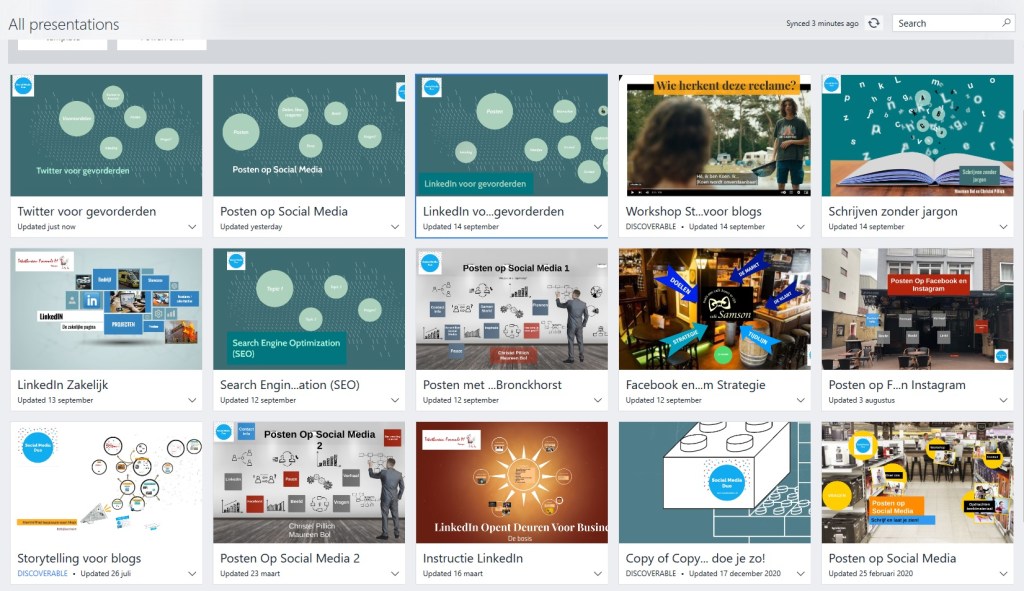 Prezi's voorbereiden voor workshops.