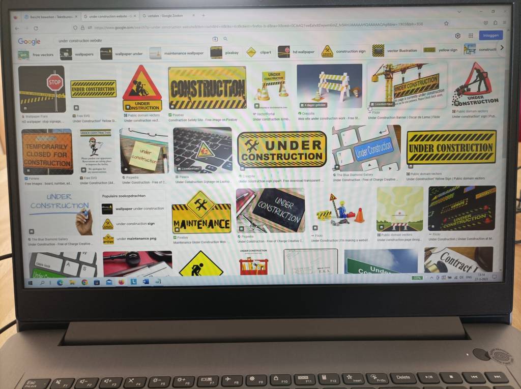 Website maken: under construction, werk in uitvoering