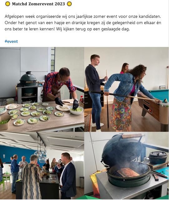 Matchd zomerevent 2023 met op de bovenste rechter foto Formule M in actie.