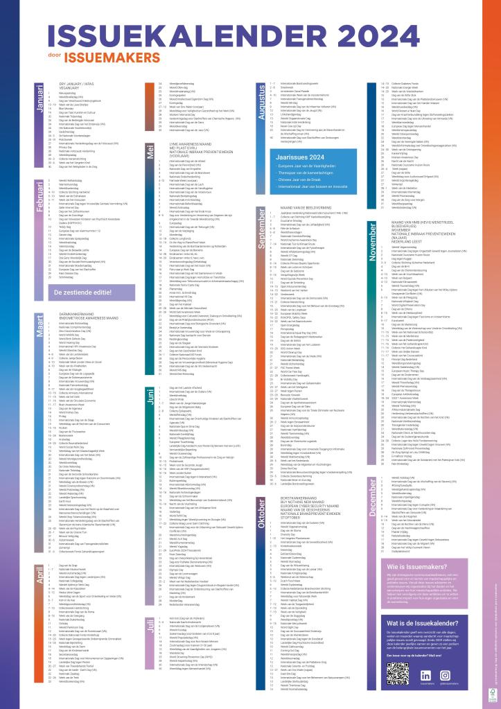 De Issuekalender is een uitgave van de Issuemakers.