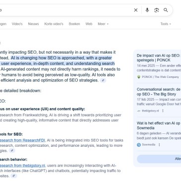 Effect van AI op SEO